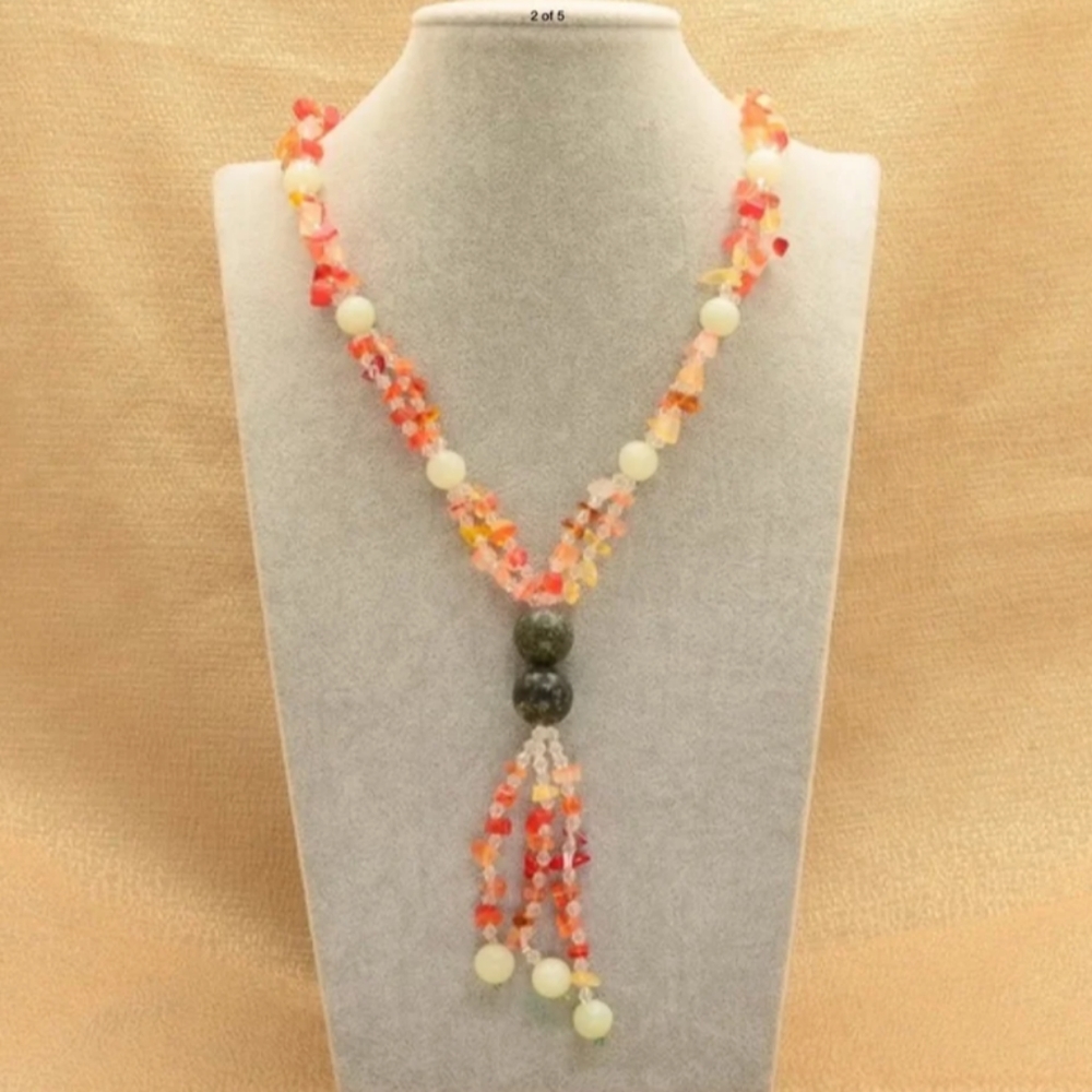 Authentic Jade Amber Crystal Necklace